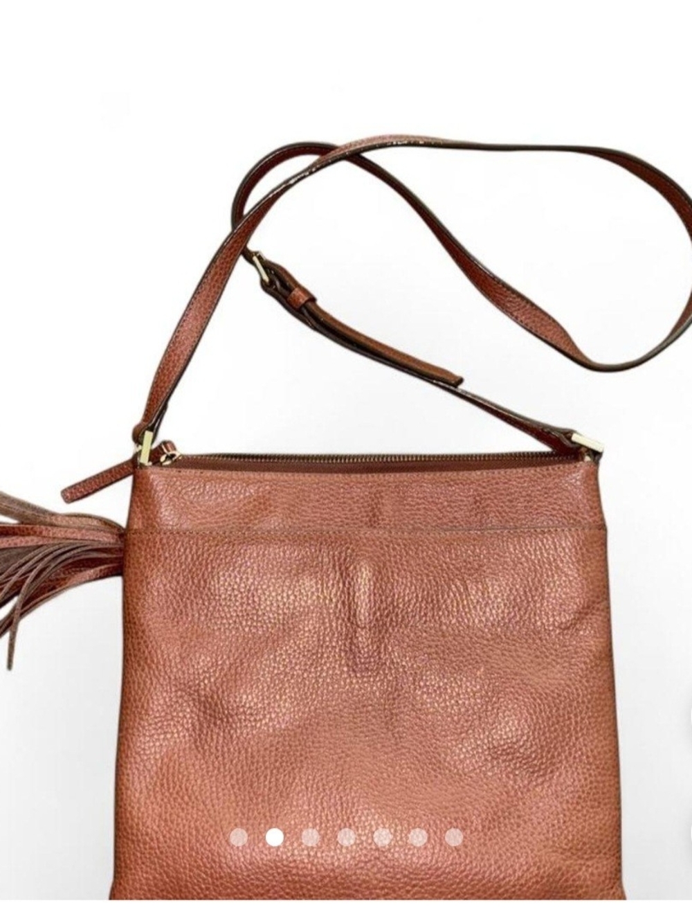 Halogen Cognac Pebbled Leather Crossbody in